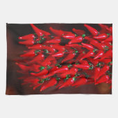 Linge De Cuisine Red Hot Hanging Chili Peppers Image Design (Horizontal)