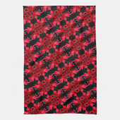 Linge De Cuisine Red Lily Floral Motif d'art Abstrait (Vertical)