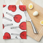Linge De Cuisine Red Lollipops, Heart Lollipops, Lollipop Pattern (Quart Plié)