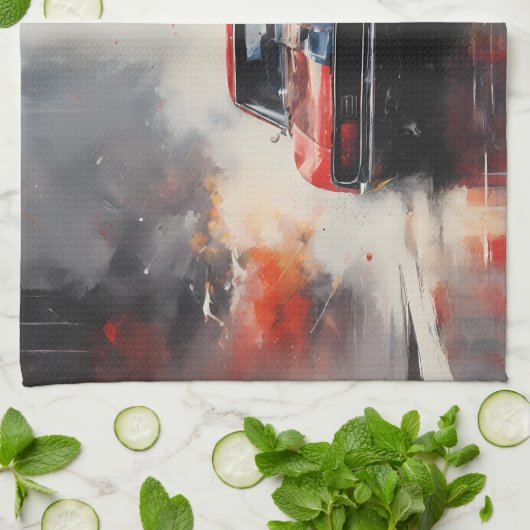 Linge De Cuisine Red Muscle Car direction (Plié)