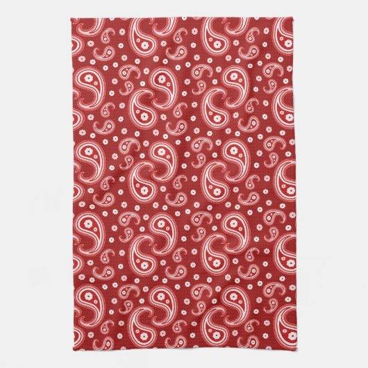 Linge De Cuisine Red Paisley (Vertical)
