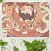 Linge De Cuisine Red Panda Brew Absorbent Kitchen Dish Towel (Plié)