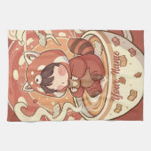 Linge De Cuisine Red Panda Brew Absorbent Kitchen Dish Towel (Horizontal)