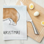 Linge De Cuisine Red Pembroke Welsh Corgi Bleu Noël d'hiver (Quart Plié)