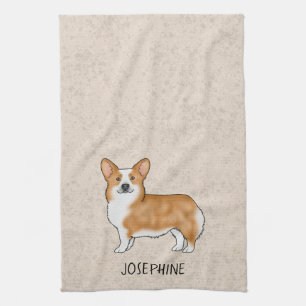 Linge De Cuisine Red Pembroke Welsh Corgi migre Chien Avec Texte Pe