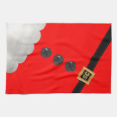Linge De Cuisine Red Père Noël Suit Moderne Monogramme Noël (Horizontal)
