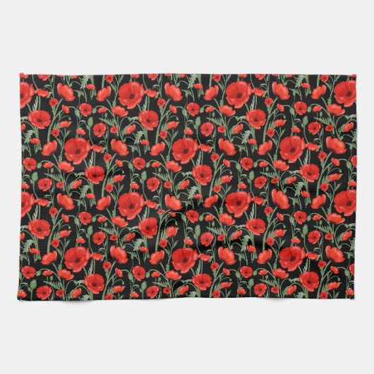 Linge De Cuisine Red Poppy (Horizontal)