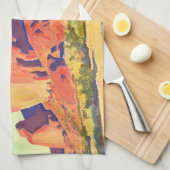 Linge De Cuisine Red Rocks and Cactus, 1945, par Maynard Dixon (Quart Plié)