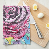 Linge De Cuisine Red Rose Roses Watercolour Floral Flowers Flower (Quart Plié)