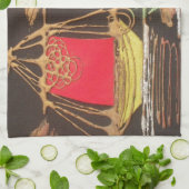 Linge De Cuisine Red Sailboat Paysage peinture à l'huile Imprimer (Plié)