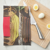 Linge De Cuisine Red Sailboat Paysage peinture à l'huile Imprimer (Quart Plié)