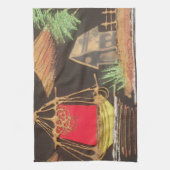 Linge De Cuisine Red Sailboat Paysage peinture à l'huile Imprimer (Vertical)