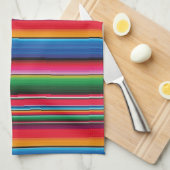 Linge De Cuisine Red Serape Saltillo traditional mexican blanket (Quart Plié)