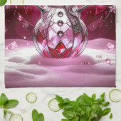 Linge De Cuisine Red Snowman Snowflakes Holiday Kitchen Towel (Plié)