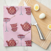 Linge De Cuisine Red Spotty Tea Set and Strawberries Pink Pattern (Quart Plié)