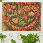 Linge De Cuisine Red Tulips Dragon Spring Dragons (Plié)