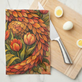 Linge De Cuisine Red Tulips Dragon Spring Dragons (Quart Plié)