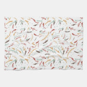 Linge De Cuisine Red Turquoise & Brown Feuilles et Berry Holiday (Horizontal)