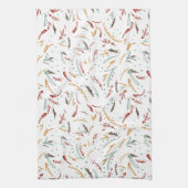 Linge De Cuisine Red Turquoise & Brown Feuilles et Berry Holiday (Vertical)