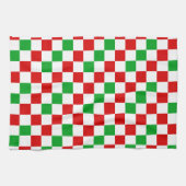Linge De Cuisine Red White Green Checkered Pattern Design  (Horizontal)