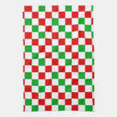 Linge De Cuisine Red White Green Checkered Pattern Design  (Vertical)