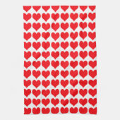 Linge De Cuisine Red White Hearts Pattern (Vertical)
