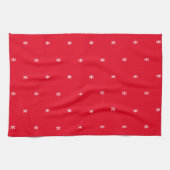 Linge De Cuisine Red White snowflakes motif Noël (Horizontal)