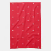 Linge De Cuisine Red White snowflakes motif Noël (Vertical)