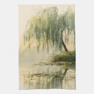 Linge De Cuisine Reflet de saule serein - Art de la nature (1)