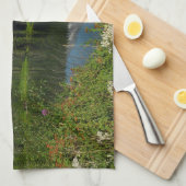 Linge De Cuisine Réflexion du lac Rainier avec Fleurs sauvages (Quart Plié)