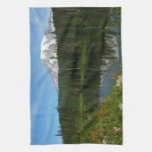 Linge De Cuisine Réflexion du lac Rainier avec Fleurs sauvages (Vertical)