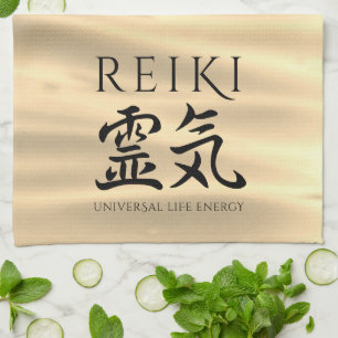 Linge De Cuisine Reiki 霊 気 Japonais Calligraphic Life Energy