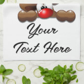 Linge De Cuisine Reindeer Puzzled drôle Caractère de Noël (Plié)