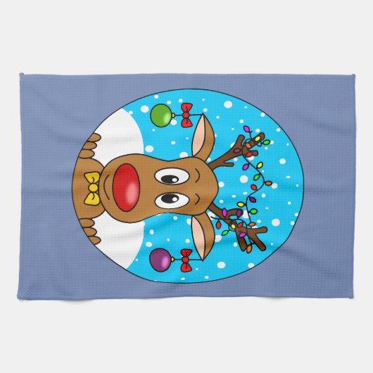 Linge De Cuisine Reinder de Noël (Horizontal)