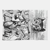 Linge De Cuisine Reine de chat de coeurs et de Cheshire (Horizontal)