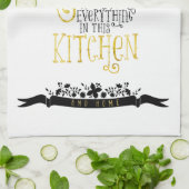 Linge De Cuisine Reine de la cuisine | Or et noir (Plié)