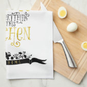 Linge De Cuisine Reine de la cuisine | Or et noir (Quart Plié)