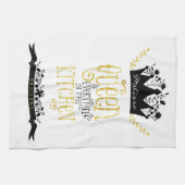 Linge De Cuisine Reine de la cuisine | Or et noir (Horizontal)