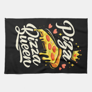 Linge De Cuisine Reine de pizza drôle Cuisine pour femmes Cadeau mi