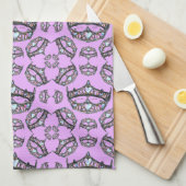 Linge De Cuisine Reine des Coeurs Couronne d'argent Tiaras chardon  (Quart Plié)