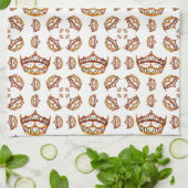 Linge De Cuisine Reine des Coeurs Or Couronne Tiaras blanc (Plié)