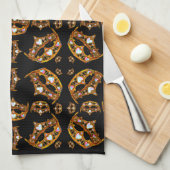 Linge De Cuisine Reine des Coeurs Or Couronne Tiaras noir (Quart Plié)