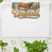 Linge De Cuisine Relax & Unwind Chat de Plage Design de Gravure Vin (Plié)