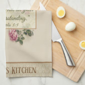 Linge De Cuisine Religieux floral de roses de rose de vers (Quart Plié)