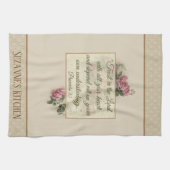 Linge De Cuisine Religieux floral de roses de rose de vers (Horizontal)