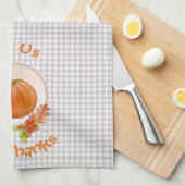 Linge De Cuisine Remercions - Citrouille Et Fleurs (Quart Plié)