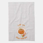 Linge De Cuisine Remercions - Citrouille Et Fleurs (Vertical)