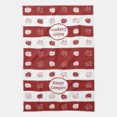 Linge De Cuisine Remorque Retro RV Happy Campers en rouge foncé et  (Vertical)