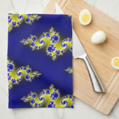 Linge De Cuisine Remous de bleu royal et de jaune (Quart Plié)