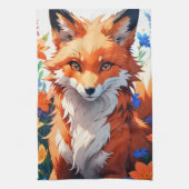 Linge De Cuisine Renard à fleurs (Vertical)